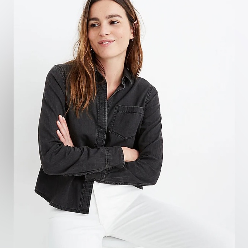 Madewell Grey Denim Button Down Shirt - XXS